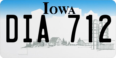 IA license plate DIA712