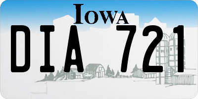 IA license plate DIA721