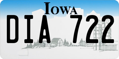 IA license plate DIA722