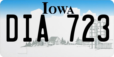 IA license plate DIA723