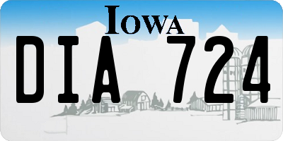 IA license plate DIA724