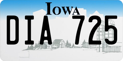 IA license plate DIA725