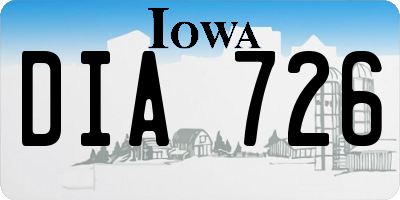 IA license plate DIA726