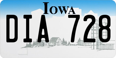 IA license plate DIA728