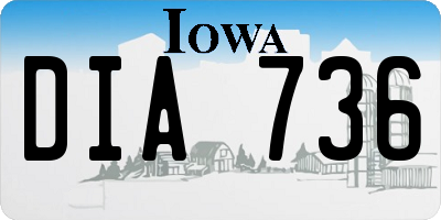 IA license plate DIA736