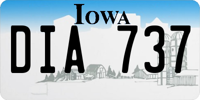 IA license plate DIA737