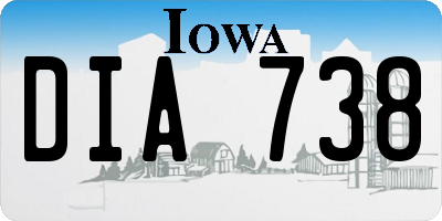 IA license plate DIA738