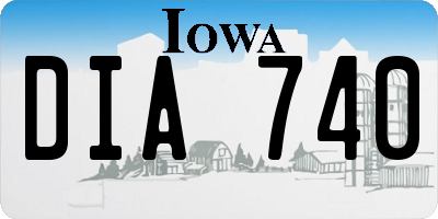 IA license plate DIA740