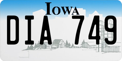 IA license plate DIA749