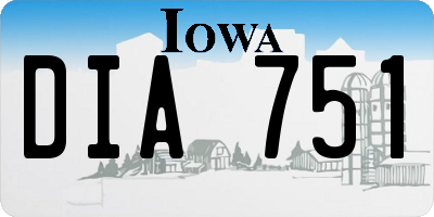 IA license plate DIA751