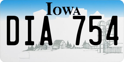 IA license plate DIA754