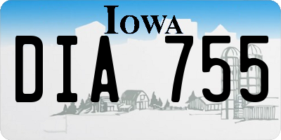 IA license plate DIA755