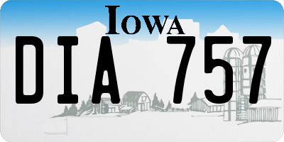 IA license plate DIA757