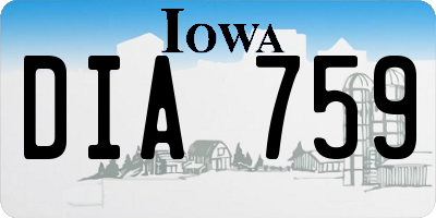 IA license plate DIA759