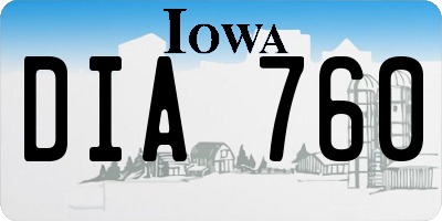 IA license plate DIA760