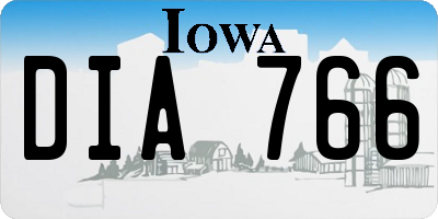 IA license plate DIA766