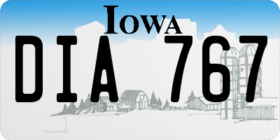 IA license plate DIA767