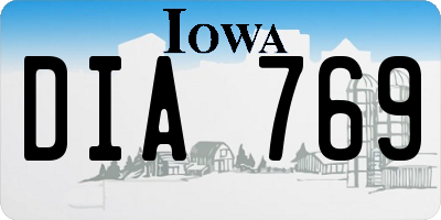 IA license plate DIA769