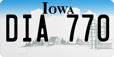 IA license plate DIA770