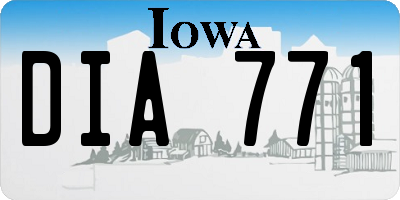 IA license plate DIA771