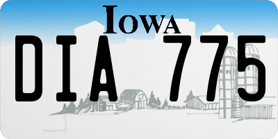 IA license plate DIA775