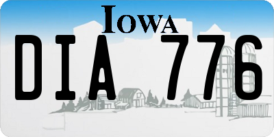 IA license plate DIA776