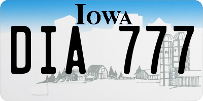 IA license plate DIA777