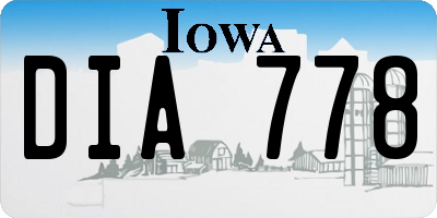 IA license plate DIA778