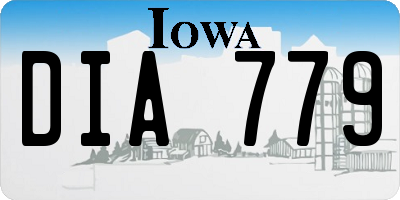 IA license plate DIA779