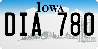 IA license plate DIA780