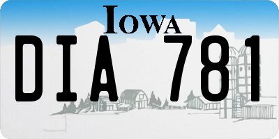 IA license plate DIA781