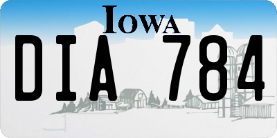 IA license plate DIA784