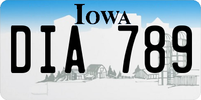 IA license plate DIA789