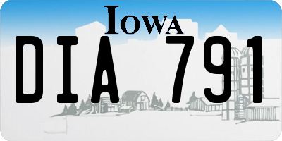 IA license plate DIA791