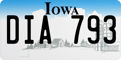 IA license plate DIA793