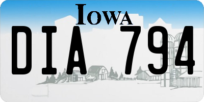 IA license plate DIA794