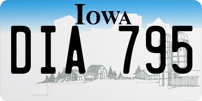 IA license plate DIA795