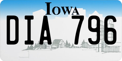 IA license plate DIA796