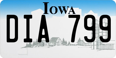 IA license plate DIA799