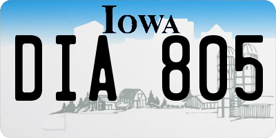 IA license plate DIA805