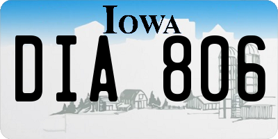 IA license plate DIA806