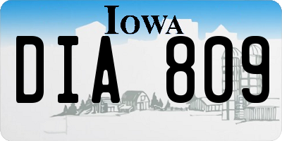 IA license plate DIA809