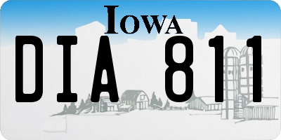 IA license plate DIA811