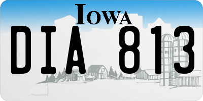 IA license plate DIA813