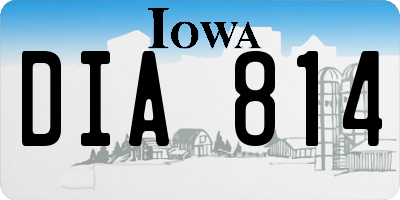 IA license plate DIA814