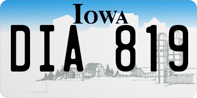 IA license plate DIA819