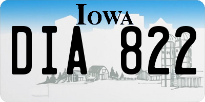 IA license plate DIA822