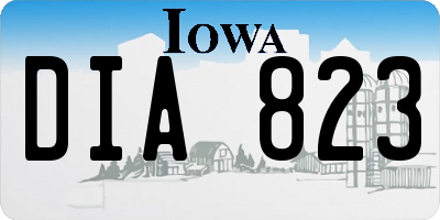 IA license plate DIA823