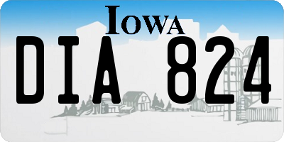 IA license plate DIA824