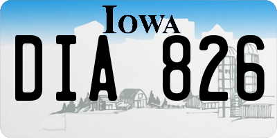 IA license plate DIA826